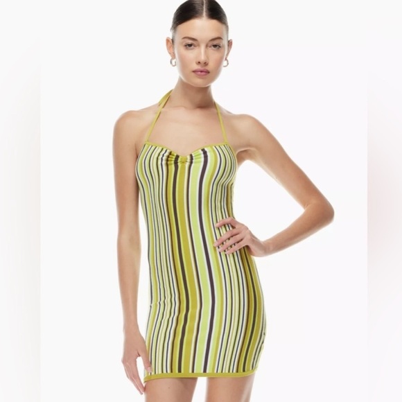 ARITZIA SUNDAY BEST JETT DRESS GREEN BROWN YELLOW SIZE LARGE - Picture 2 of 16